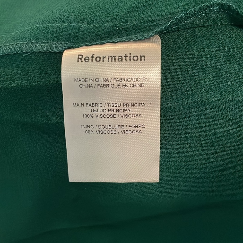 Reformation Green Emerald Twilight Square-Neck Crepe Midi Dress 6 - Picture 6 of 11
